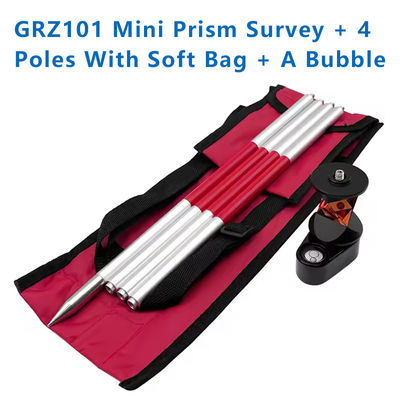 Nowy Mini 360 stopniowy przyzór dla SWISS TYPE Total Station Zastąpić GRZ101 Mini Pryzmat Survey + 4 bieguny z miękkim workiem + bańka