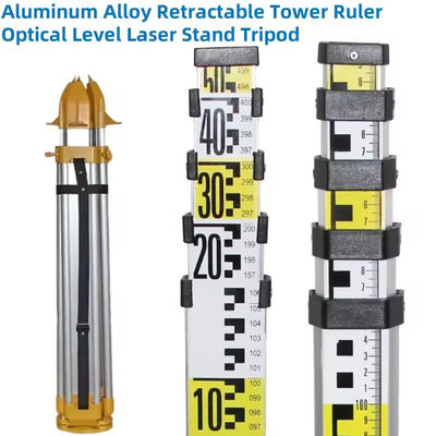 Aluminiowy stop zwrotny Ruler wieży optycznego poziomu Laserowy statyp dla automatycznego narzędzia pomiaru poziomu optycznego / 360 poziomu